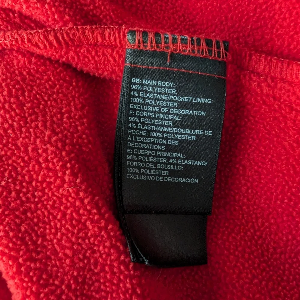 The North Face Mens Medium Mid-weight Smooth-faced Fleece 1/4Zip Pullover Red 44